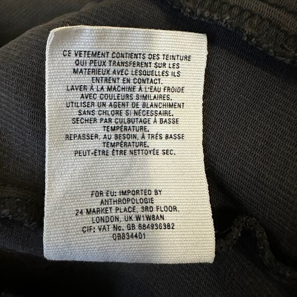 ANTHROPOLOGIE Cropped Pants Black Mid Rise Skinny Ankle Moto Grunge - Picture 9 of 13